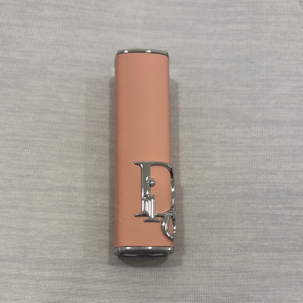Dior Pink Beige Lipstick Case with Silver Detailing
